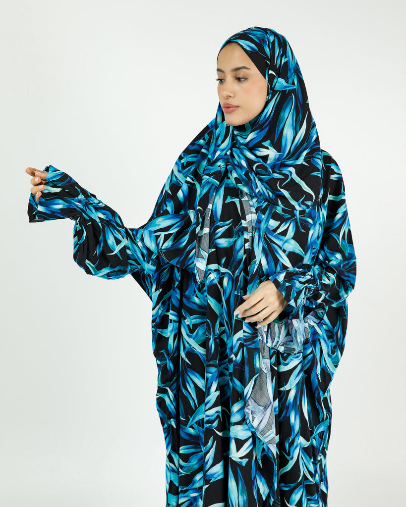 TUBA Rayon Prayer Wear - Black and Blue Lilac - Alef Meem