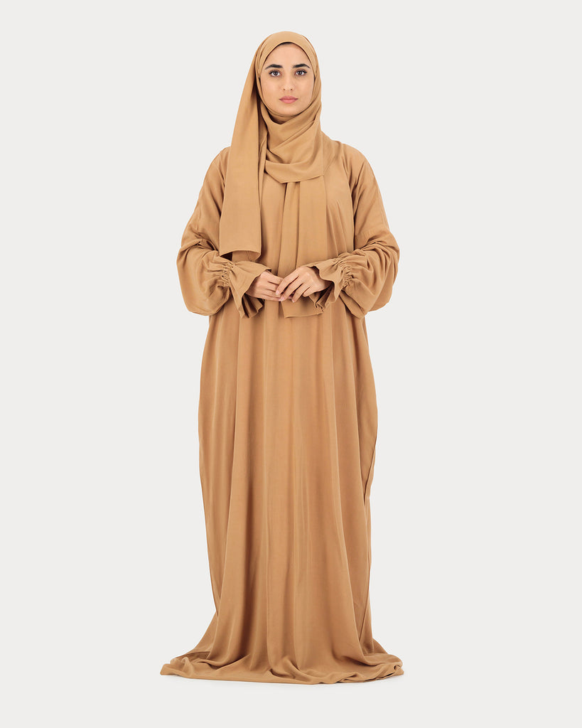 OUNS Crepe Prayer Wear - Beige - Alef Meem