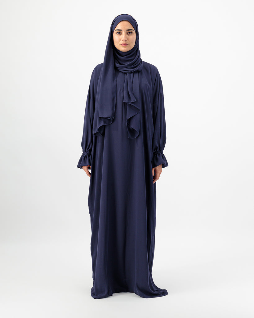 OUNS Crepe Prayer Wear  -  Navy - Alef Meem