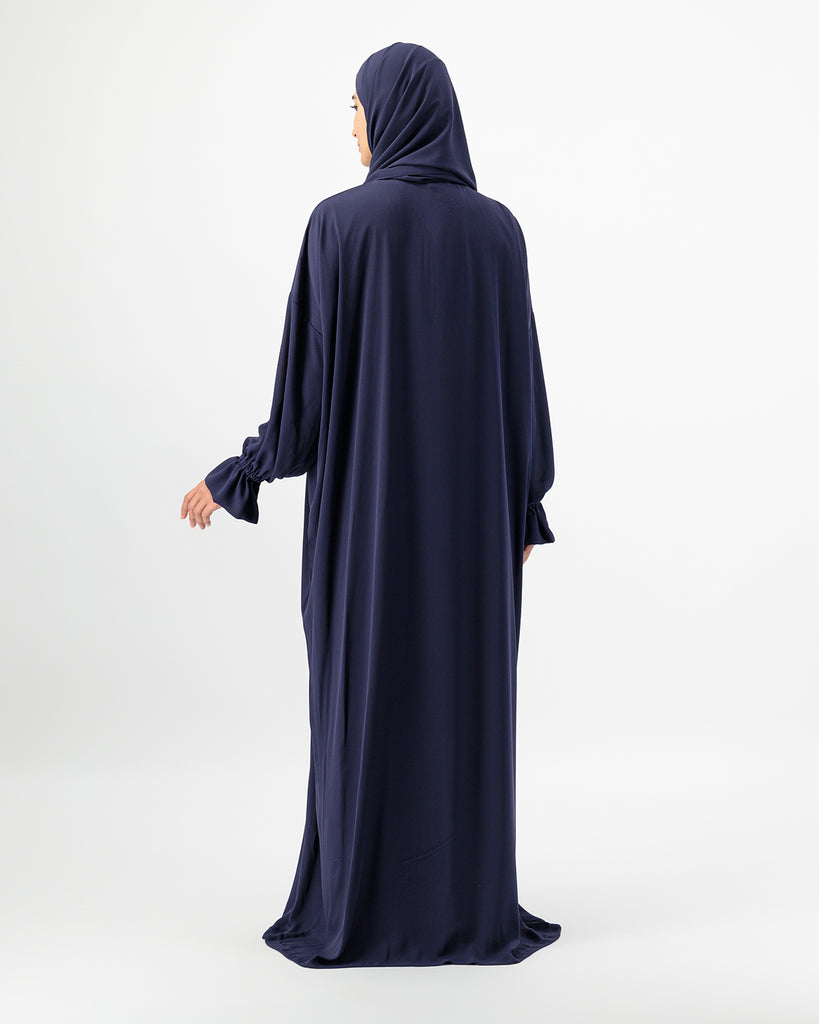 OUNS Crepe Prayer Wear  -  Navy - Alef Meem