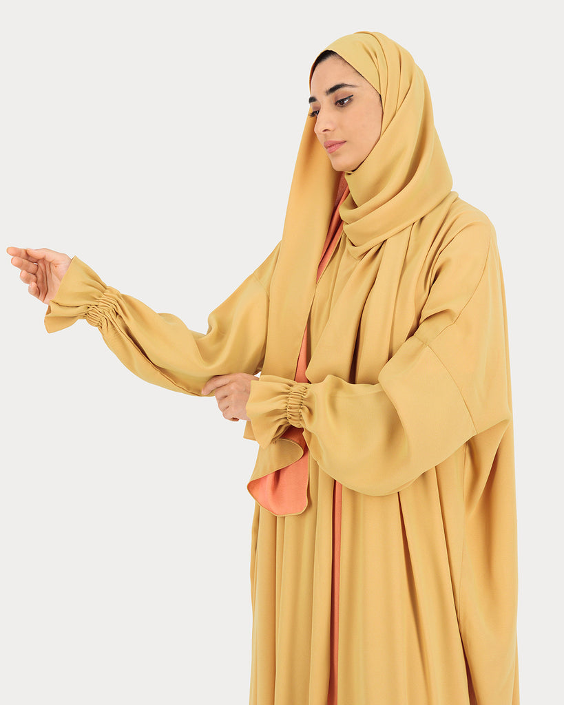 Tuba Crepe Prayer Wear - Caramel Two Tune Prayer Wear - Alef Meem