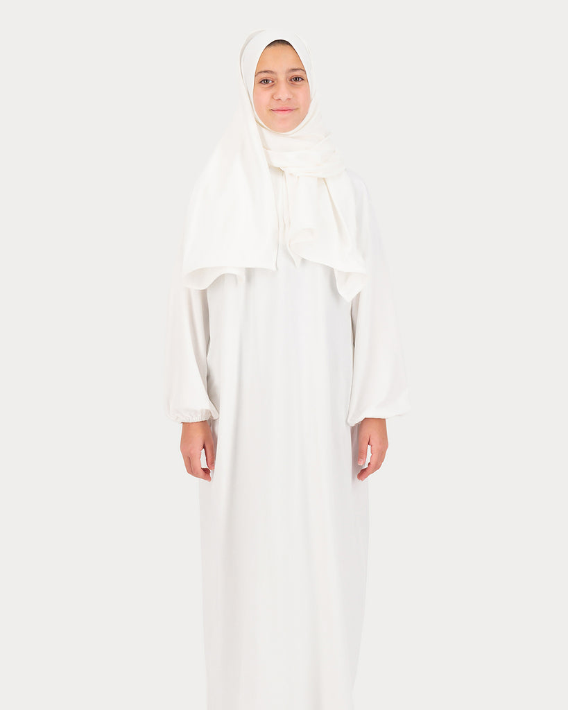 BAHJA Kids Prayer Wear - White - Alef Meem