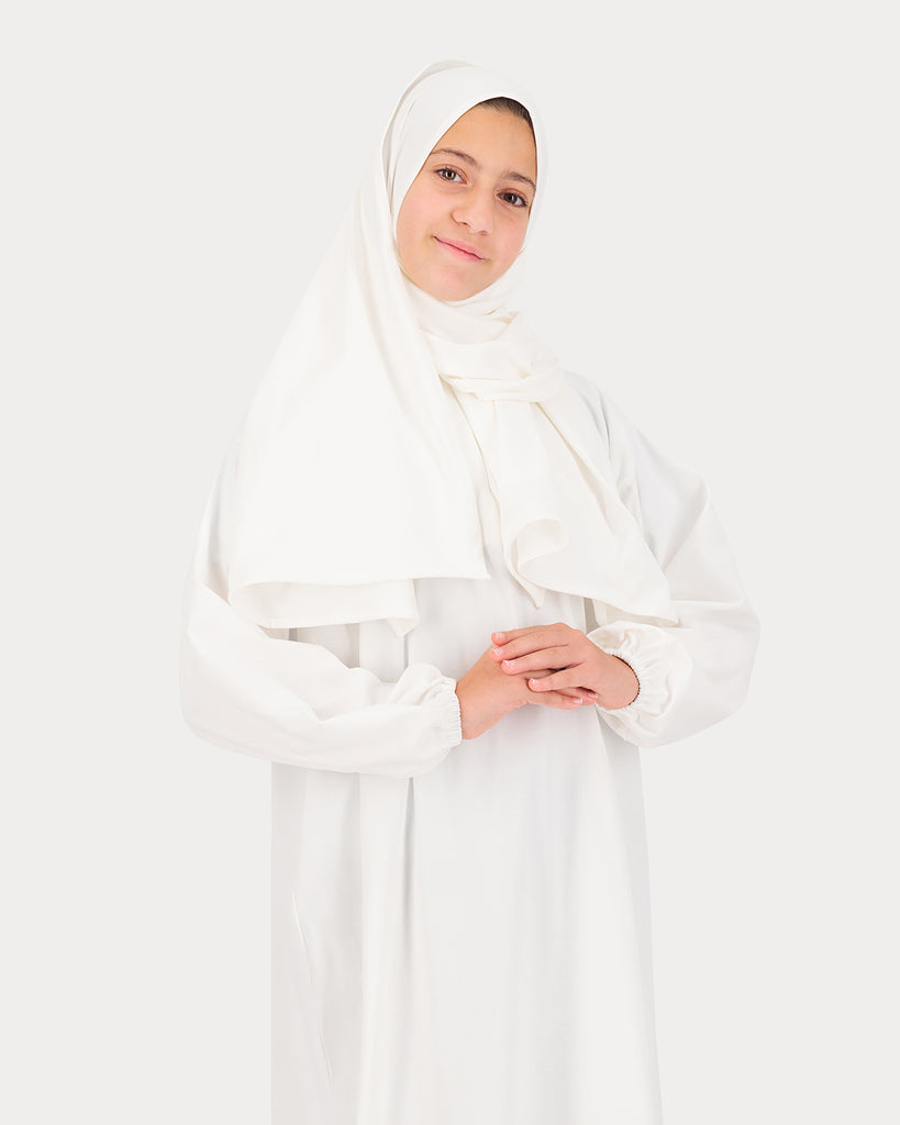 BAHJA Kids Prayer Wear - White - Alef Meem