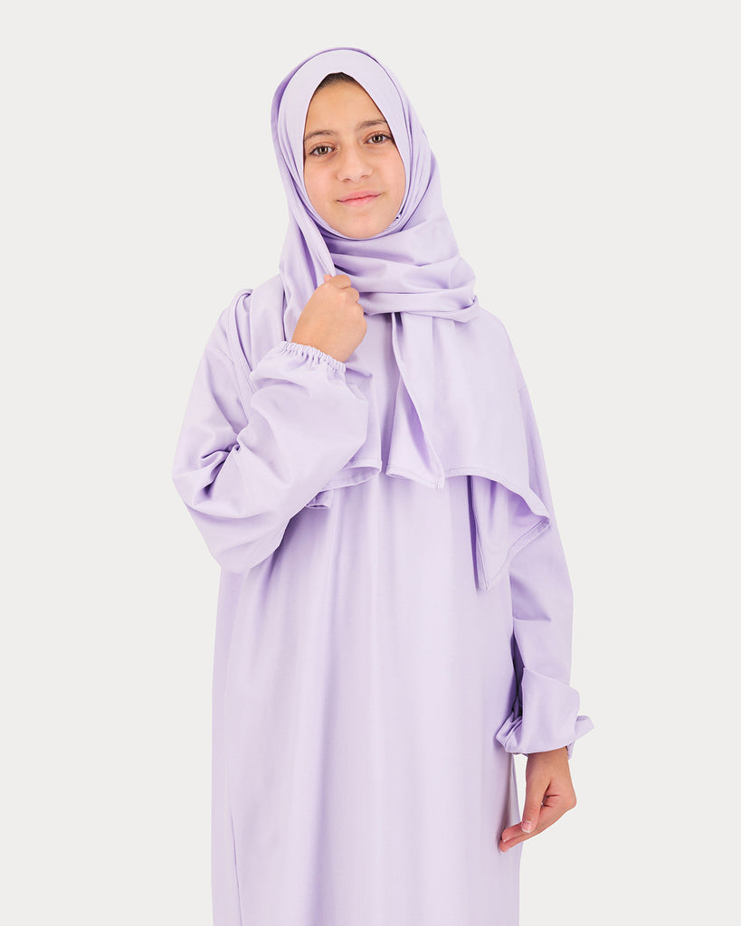 BAHJA Kids Lycra Prayer Wear - Lavender - Alef Meem